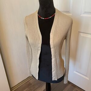 St. John's Bay Women's Tan Cardigan Sweater Size M
